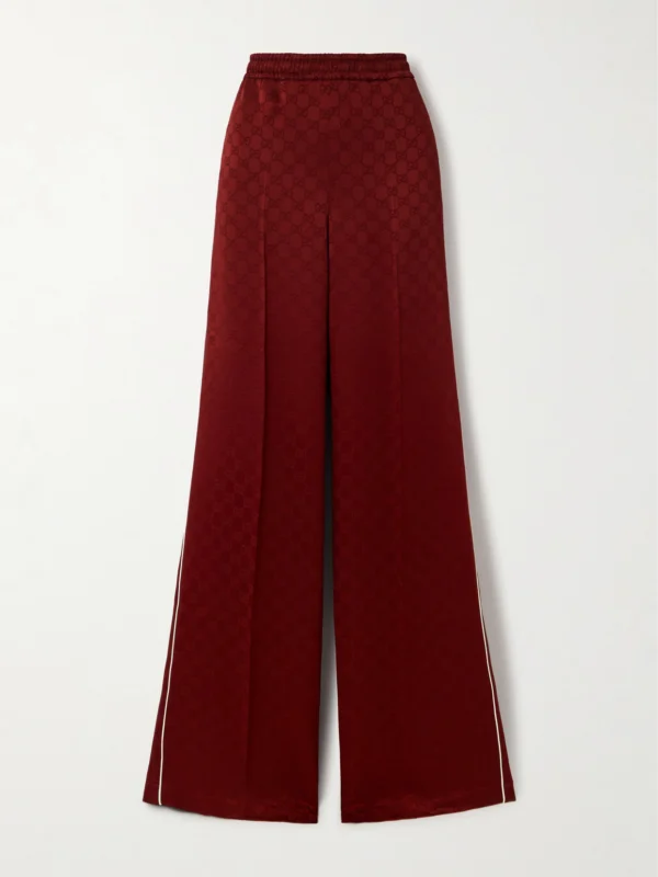 Gucci Satin-jacquard Straight-leg Pants
