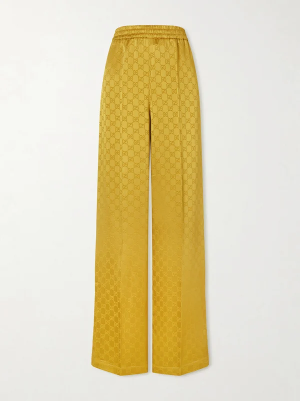 Gucci Satin-jacquard Straight-leg Pants