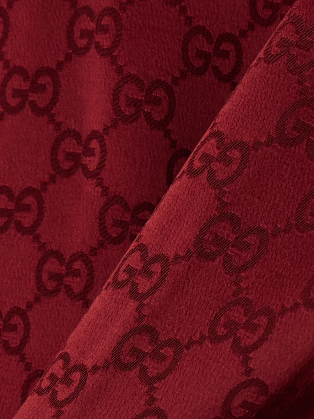 Close-up detail of the Gucci Satin-jacquard Track Jacket