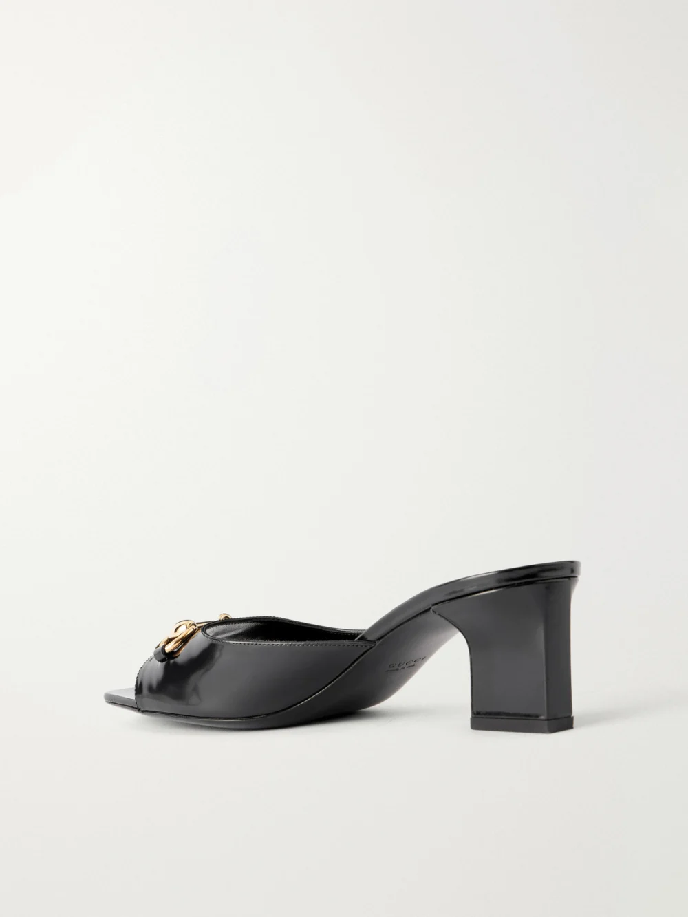 Back view of the Gucci Signora Horsebit-embellished Leather Sandals