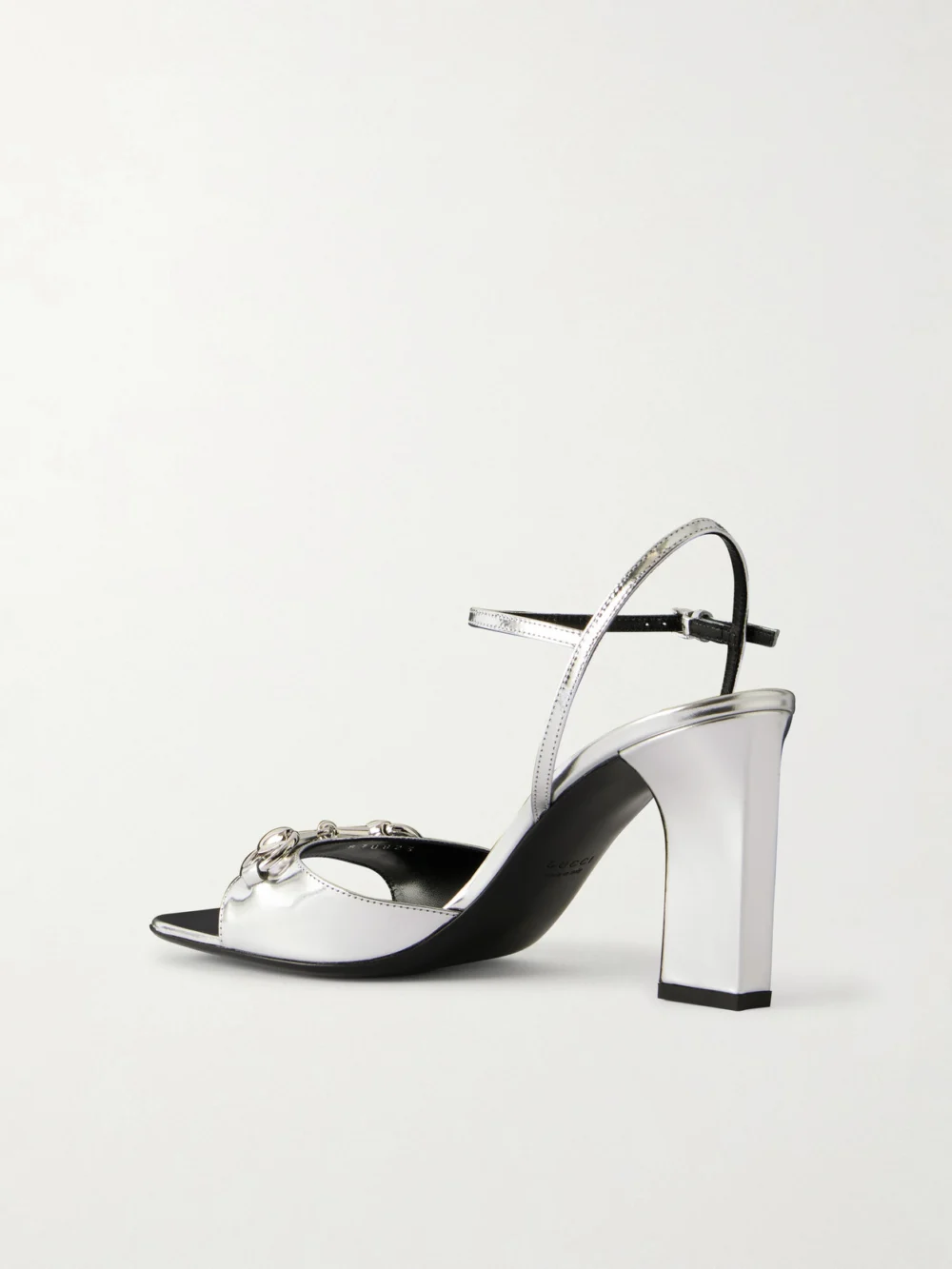 Back view of the Gucci Signora Horsebit-embellished Leather Sandals