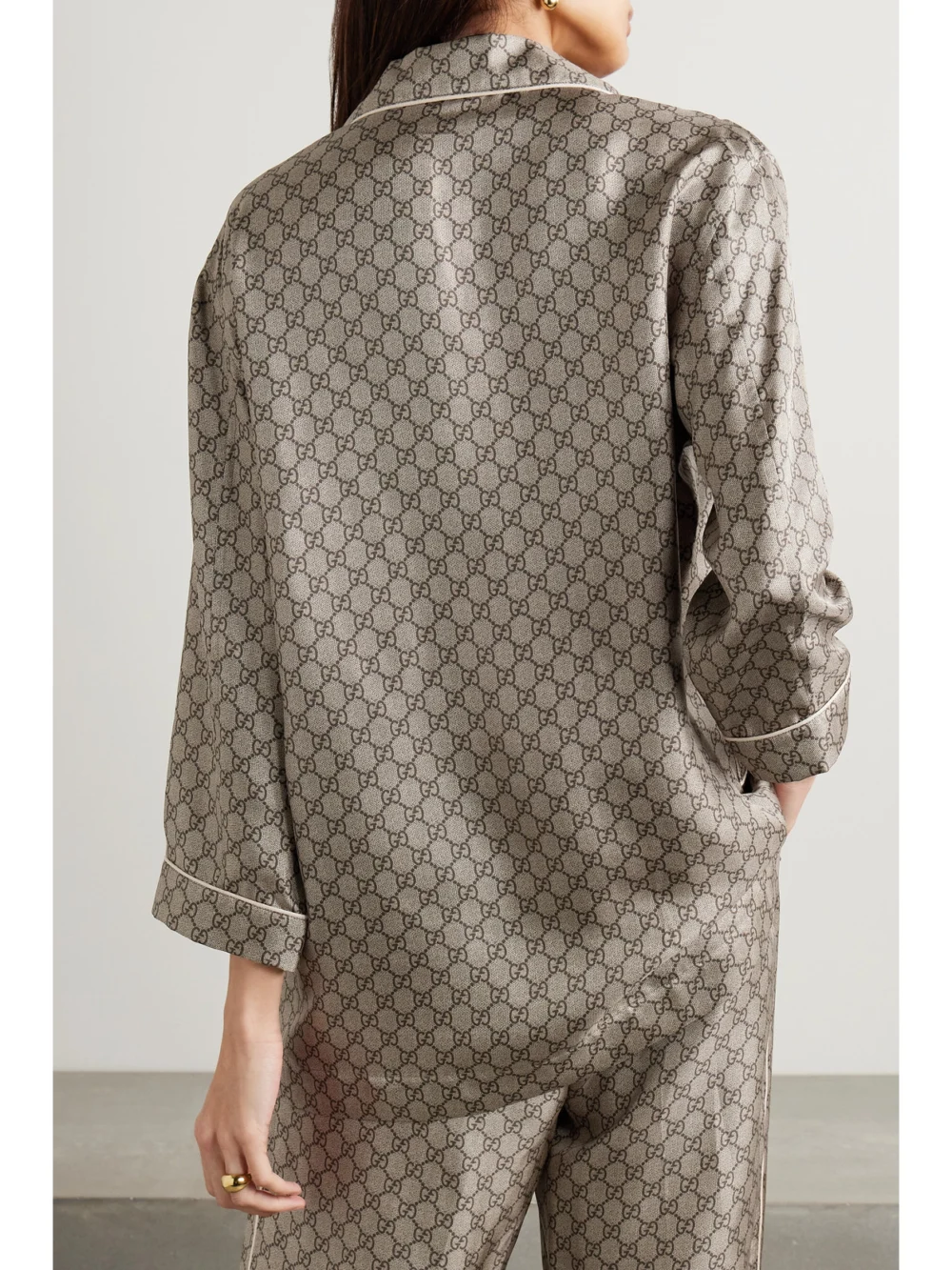 Back view of the Gucci Silk-satin Jacquard Shirt