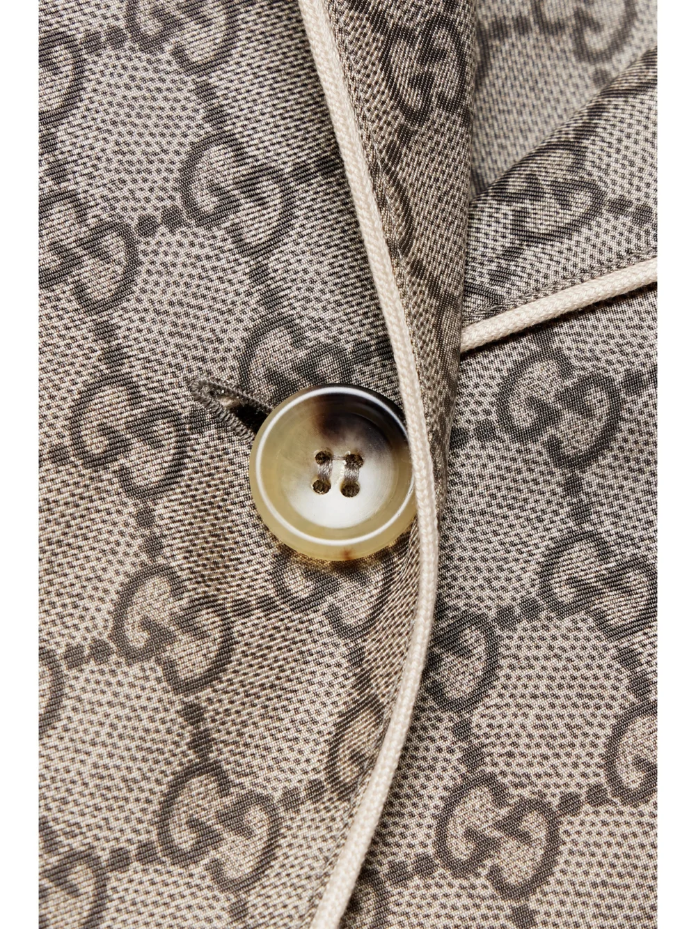 Close-up detail of the Gucci Silk-satin Jacquard Shirt