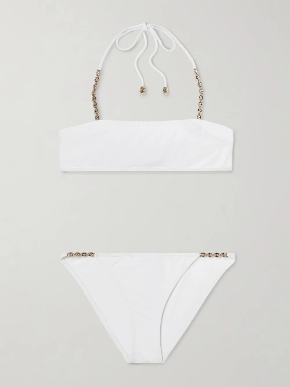 Gucci Sparkling Chain-trimmed Bikini in white