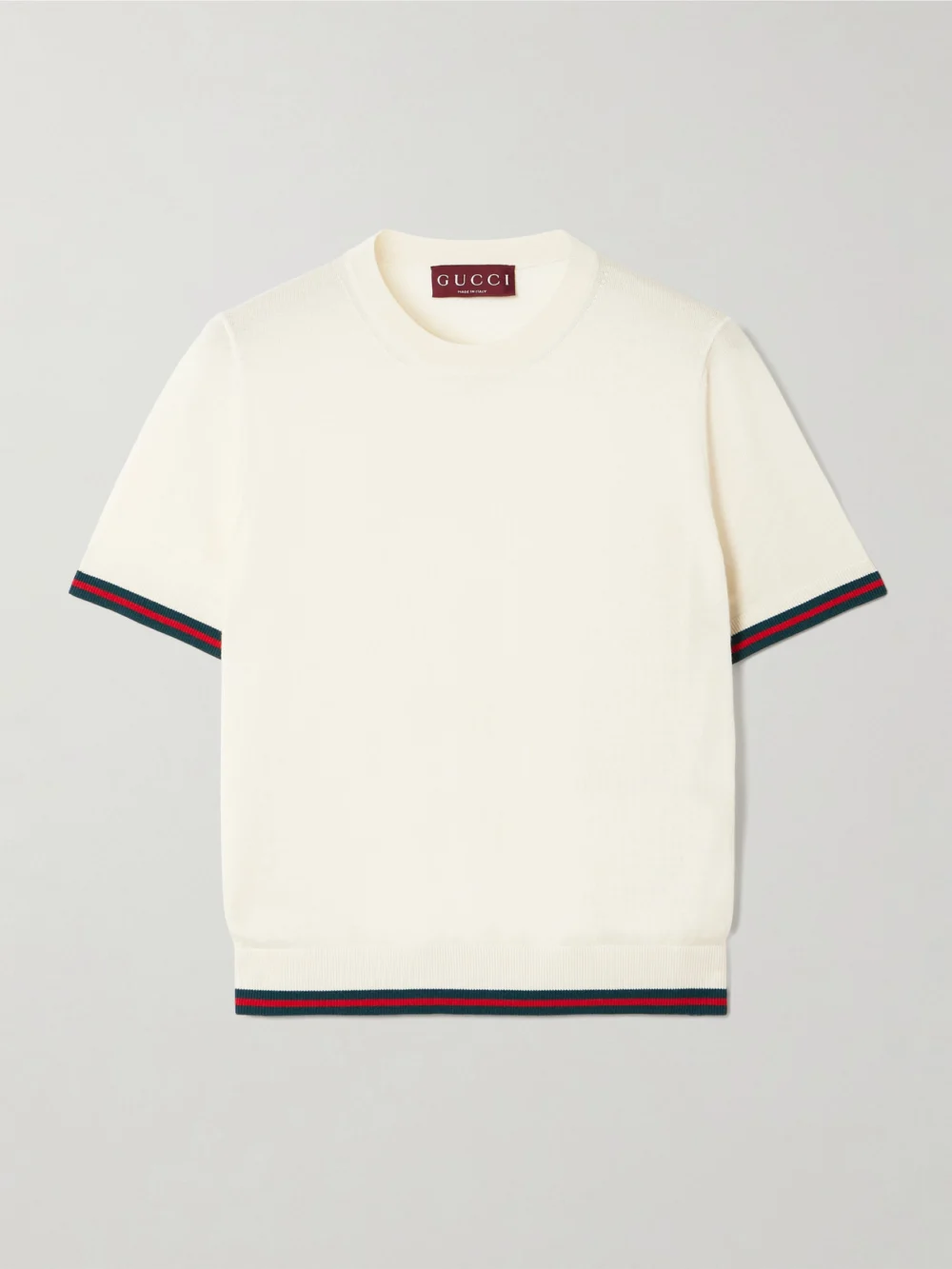 Gucci Striped Cashmere and Silk-blend Top in white