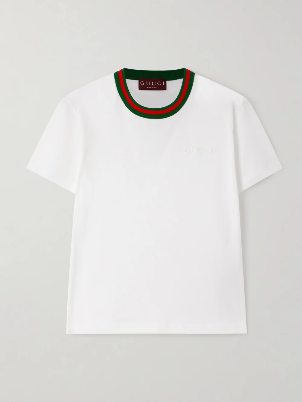 Gucci Striped Cotton-jersey T-shirt in white