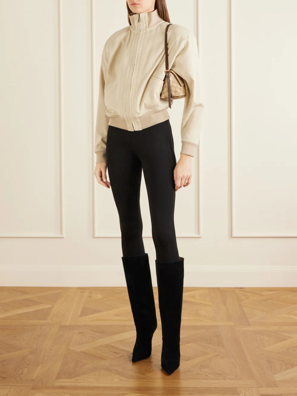 Gucci Suede Knee Boots, styled view