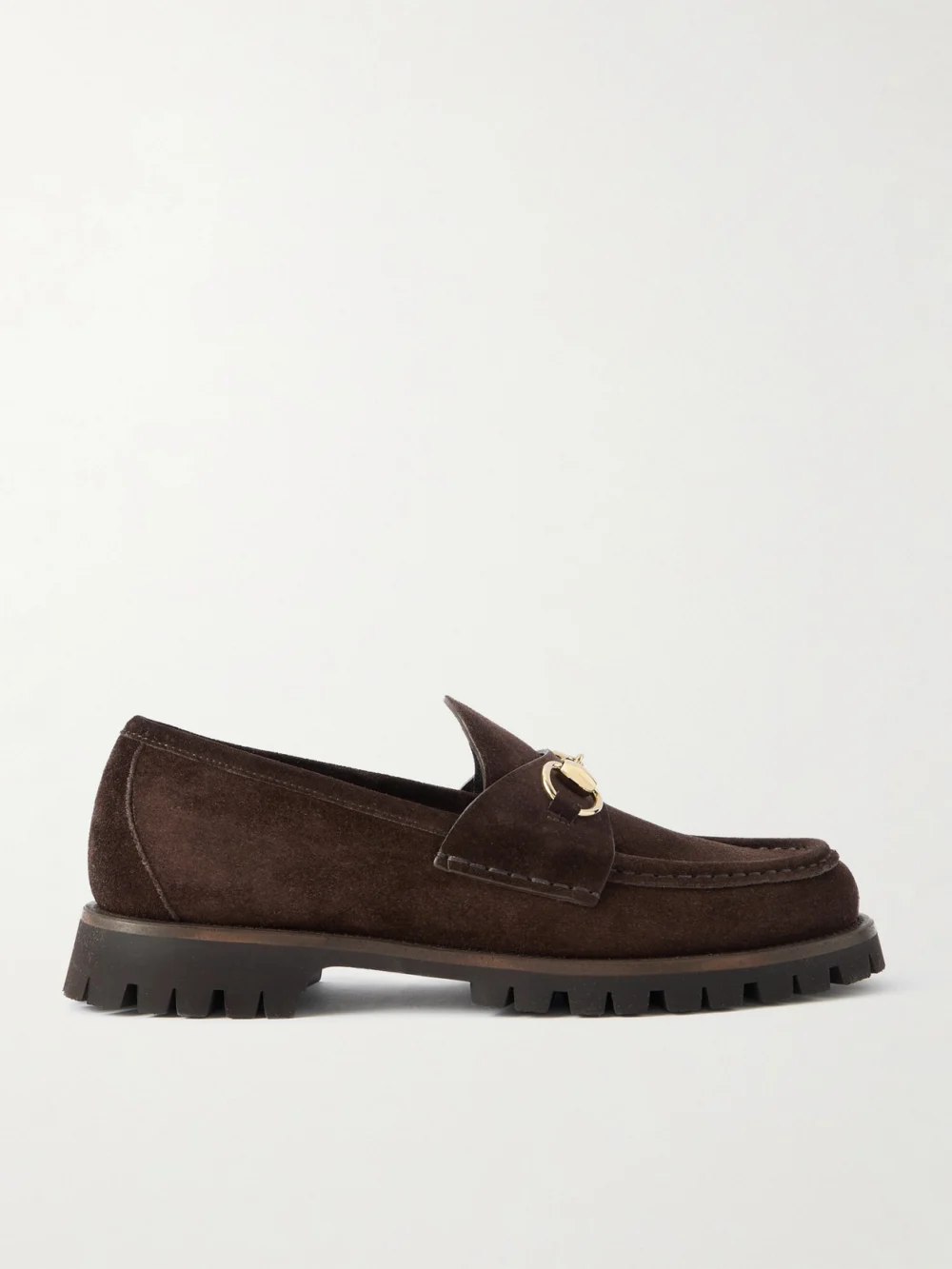 Gucci Sylke Horsebit-detailed Suede Loafers in brown