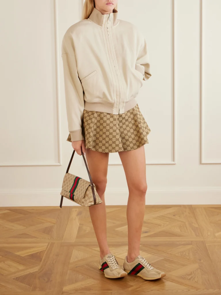Gucci Tempo Web-detailed Suede-trimmed Mesh Sneakers