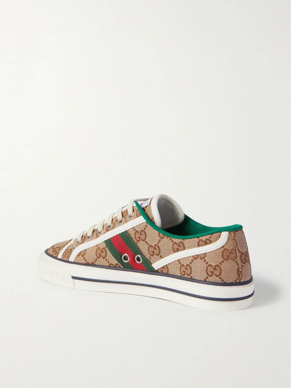 Back view of the Gucci Tennis 1977 Logo-embroidered Canvas Sneakers