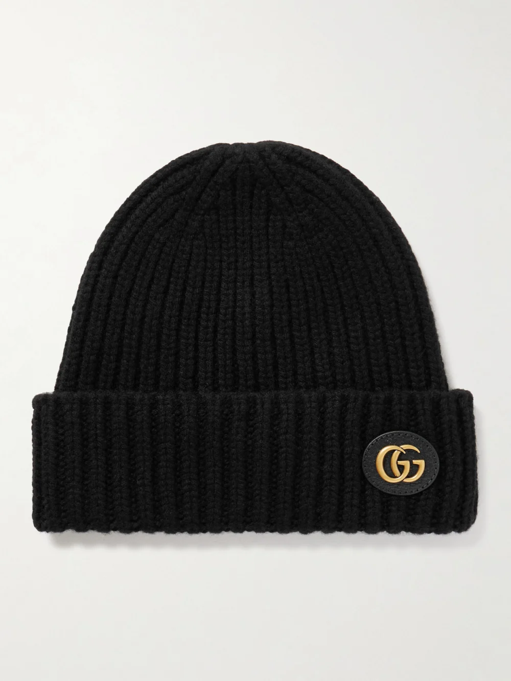 Gucci Victor Appliquéd Ribbed Wool and Cashmere-blend Beanie in black