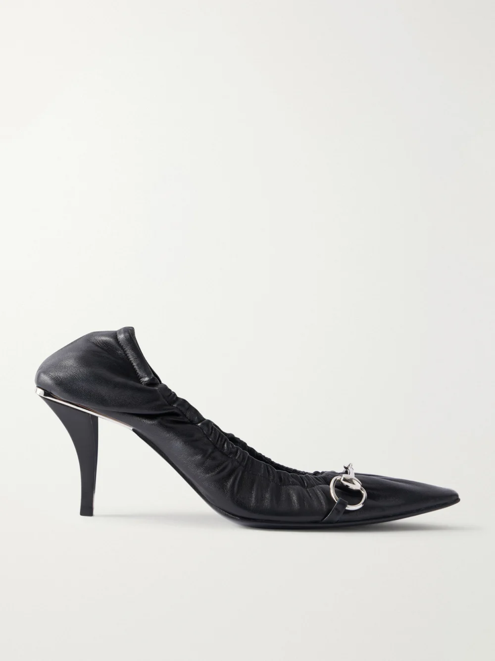 Gucci Vittoria 75 Horsebit-embellished Leather Pumps in black