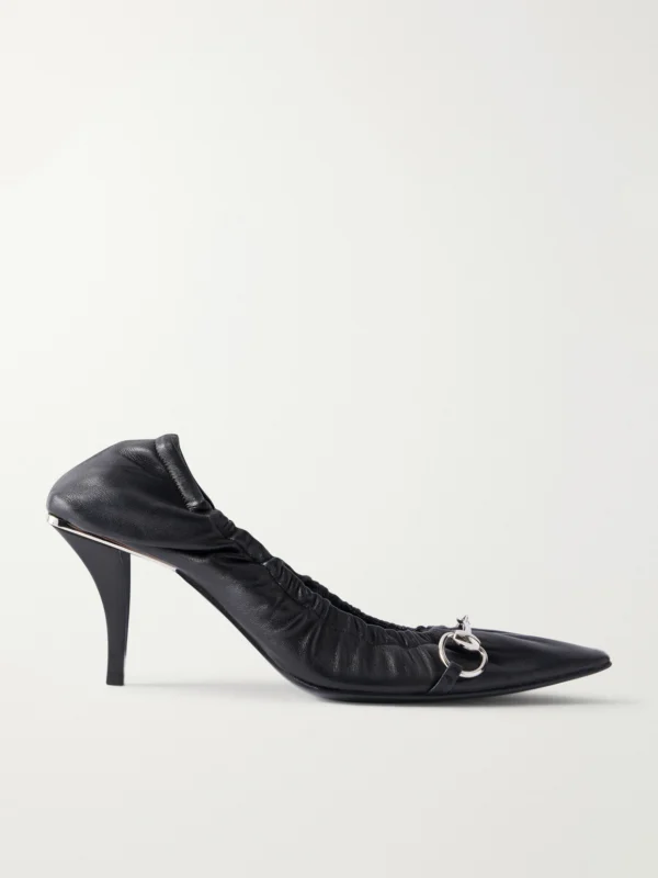 Gucci Vittoria 75 Horsebit-embellished Leather Pumps