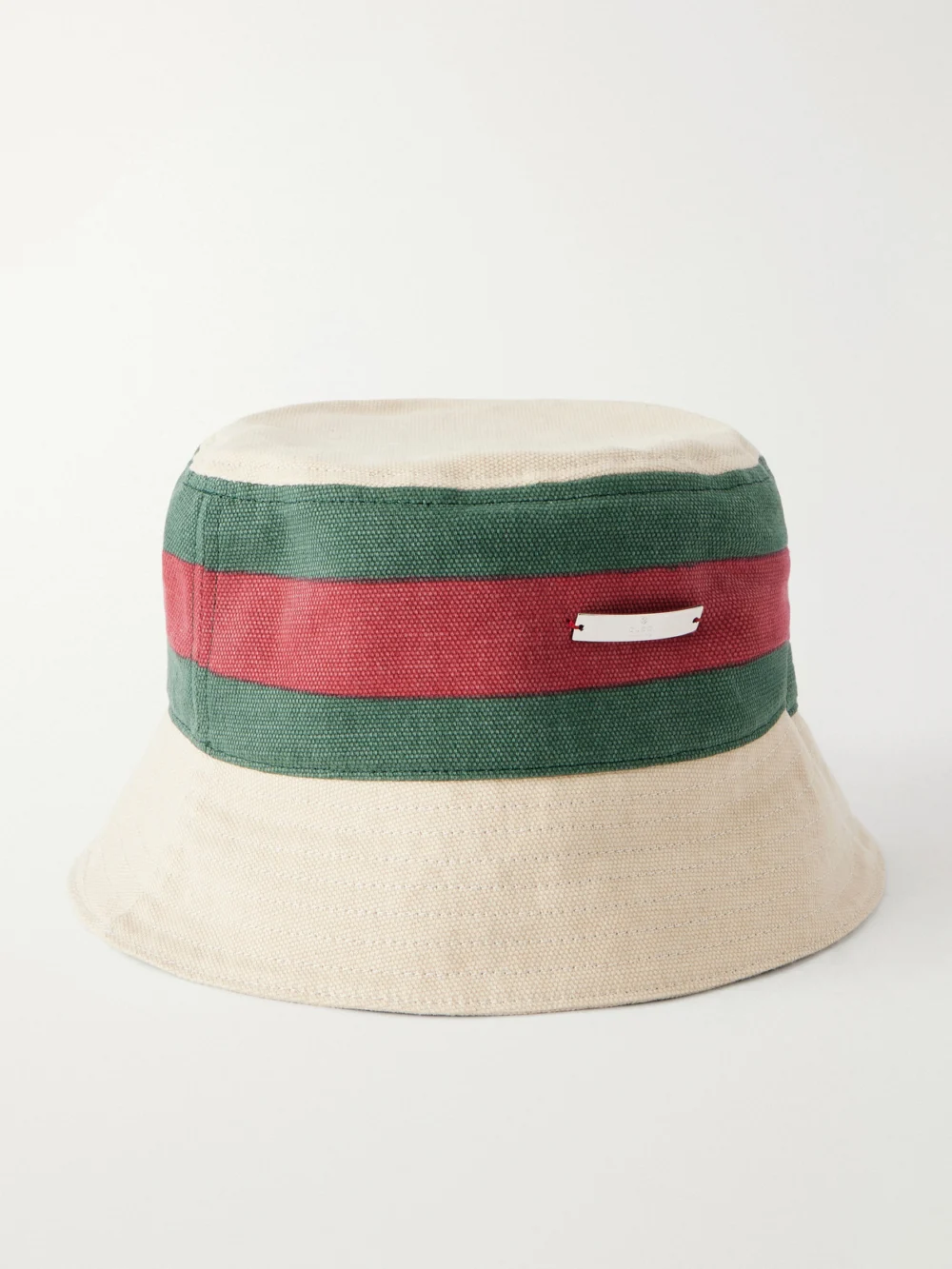 Gucci Webbing-trimmed Cotton Bucket Hat in beige