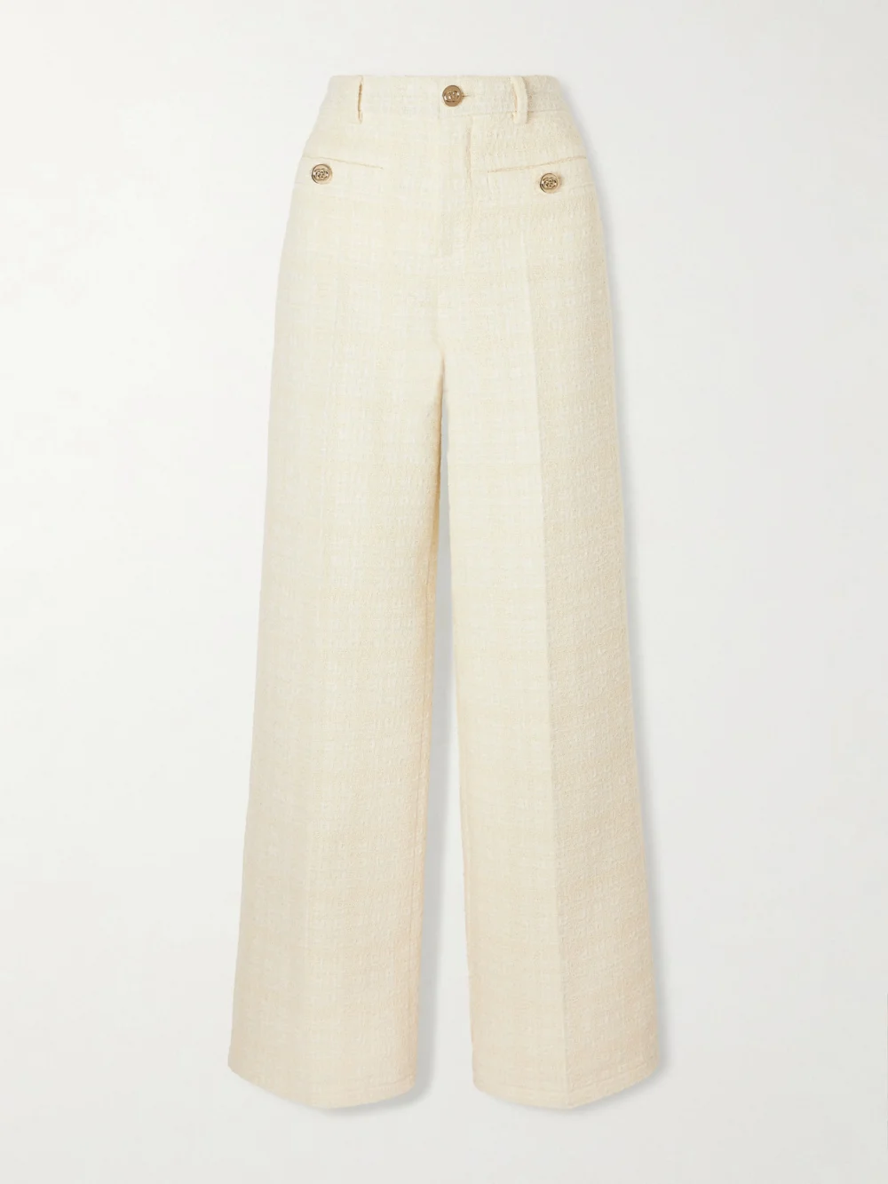 Gucci Wide-leg Cotton-tweed Pants in beige