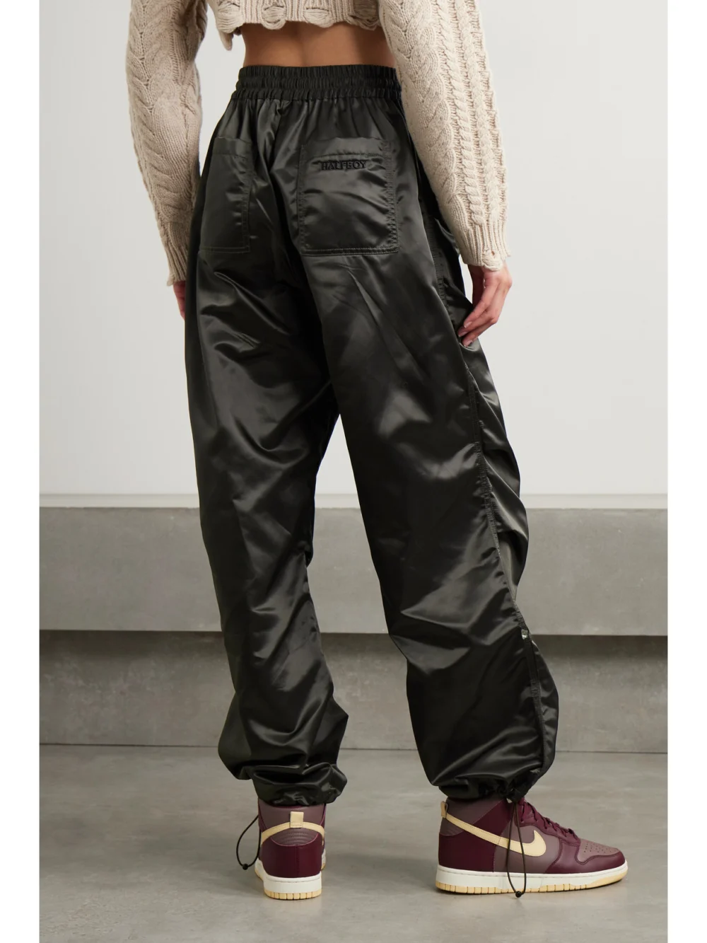 Back view of the Halfboy Shell Wide-leg Pants