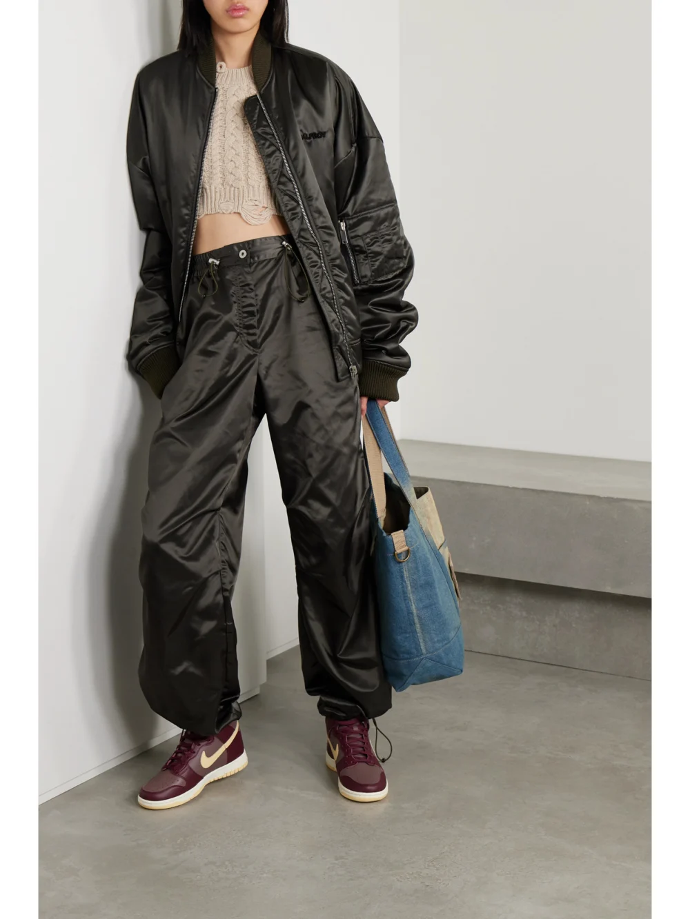 Halfboy Shell Wide-leg Pants, worn by a model