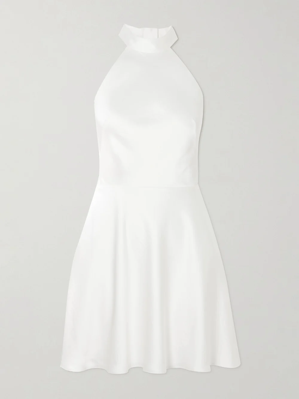 Halfpenny London Bloom Open-back Satin-crepe Mini Dress in ivory