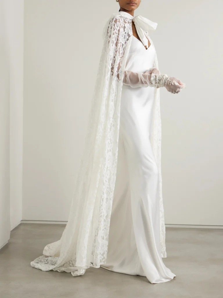 Halfpenny London Dean Hooded Twill-trimmed Lace Cape