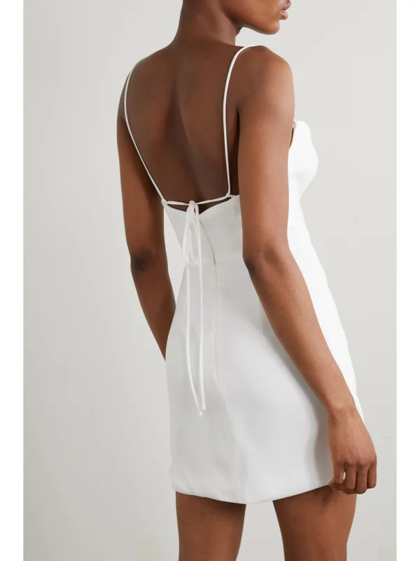Back view of the Halfpenny London Maisie Draped Satin Mini Dress