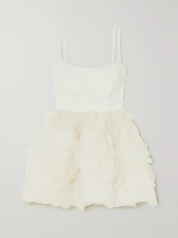 Halfpenny London Roxy Satin-crepe and Ruffled Organza Mini Dress
