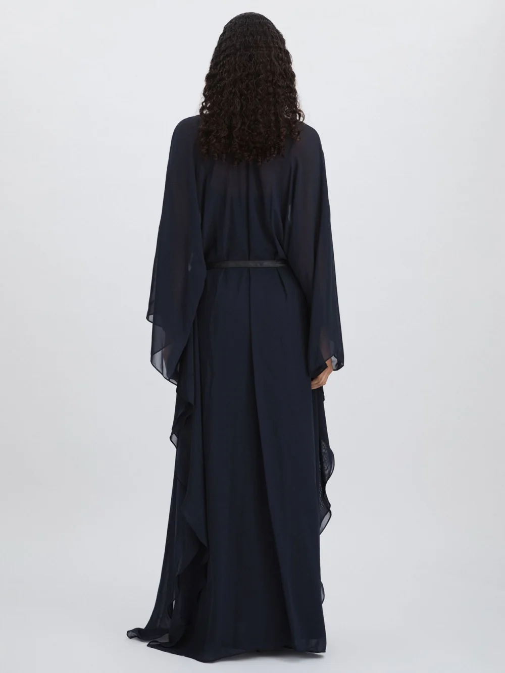 Halston Halston Women's Dark Navy Bell Sleeve Maxi Dress, view 4