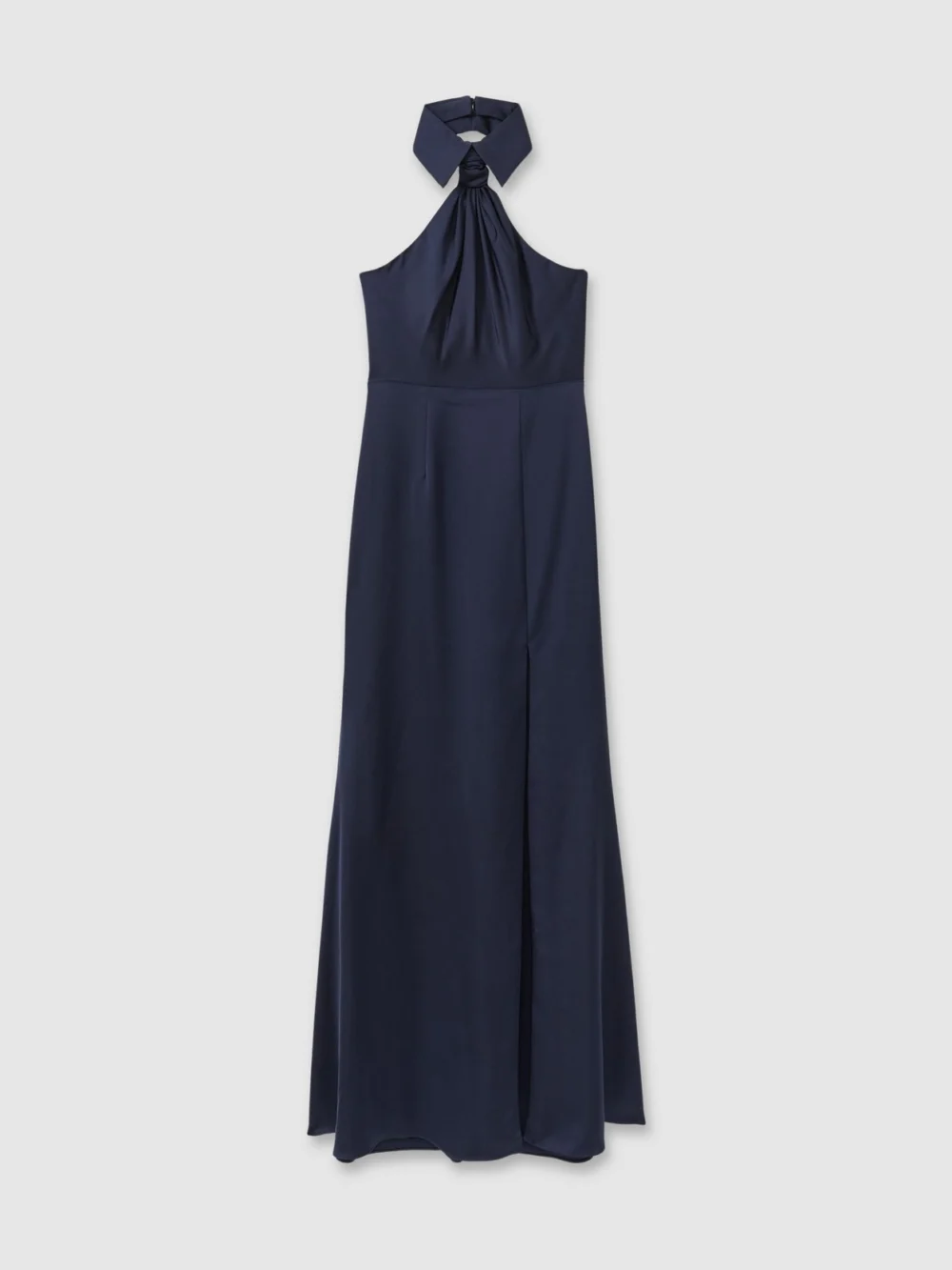 Halston Halston Women's Navy Blue Halter Neck Maxi Dress, view 3