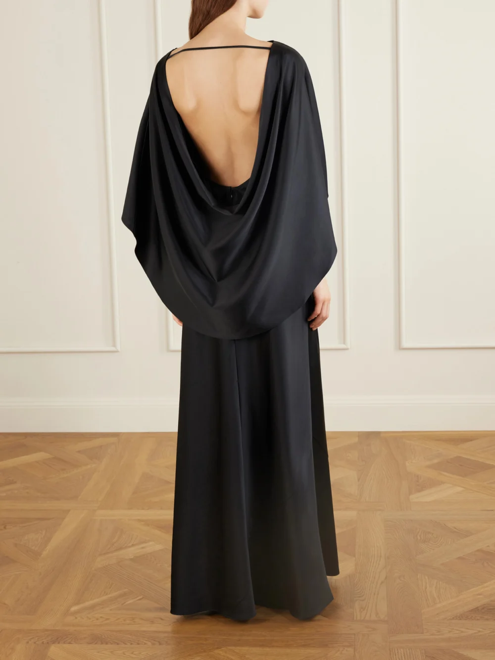 Back view of the Heirlome Anna Silk-satin Maxi Dress