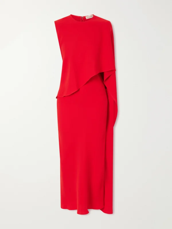 Heirlome Clementine Draped Silk-crepe Maxi Dress