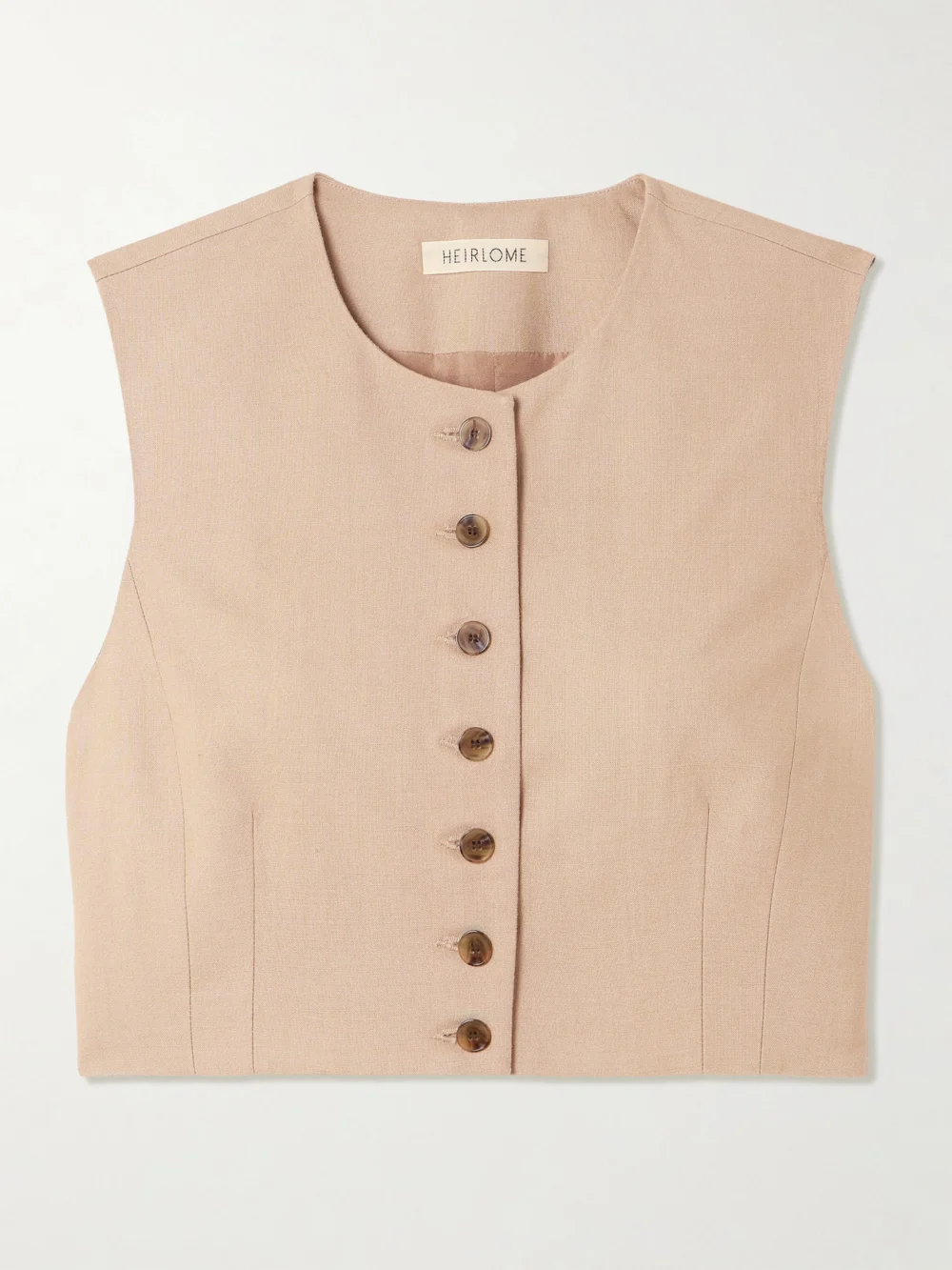 Heirlome Danielle Cropped Silk Top in beige