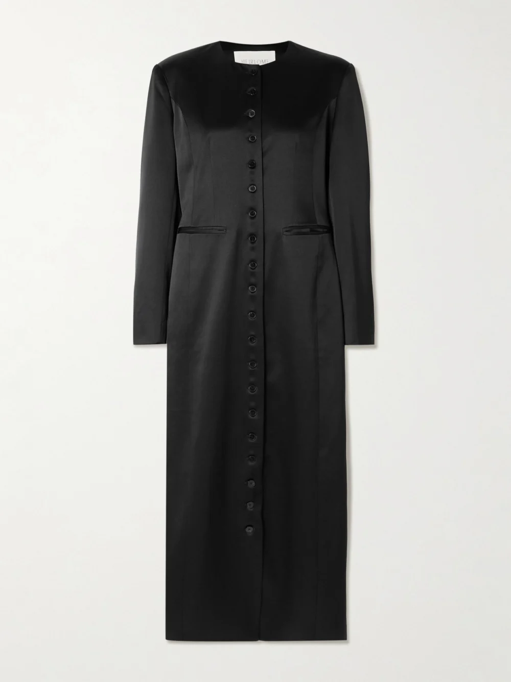 Heirlome Edith Silk-satin Coat in black