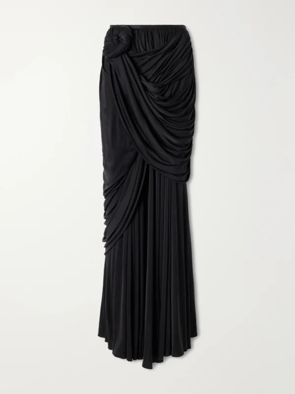 Heirlome Effie Draped Silk-jersey Maxi Skirt
