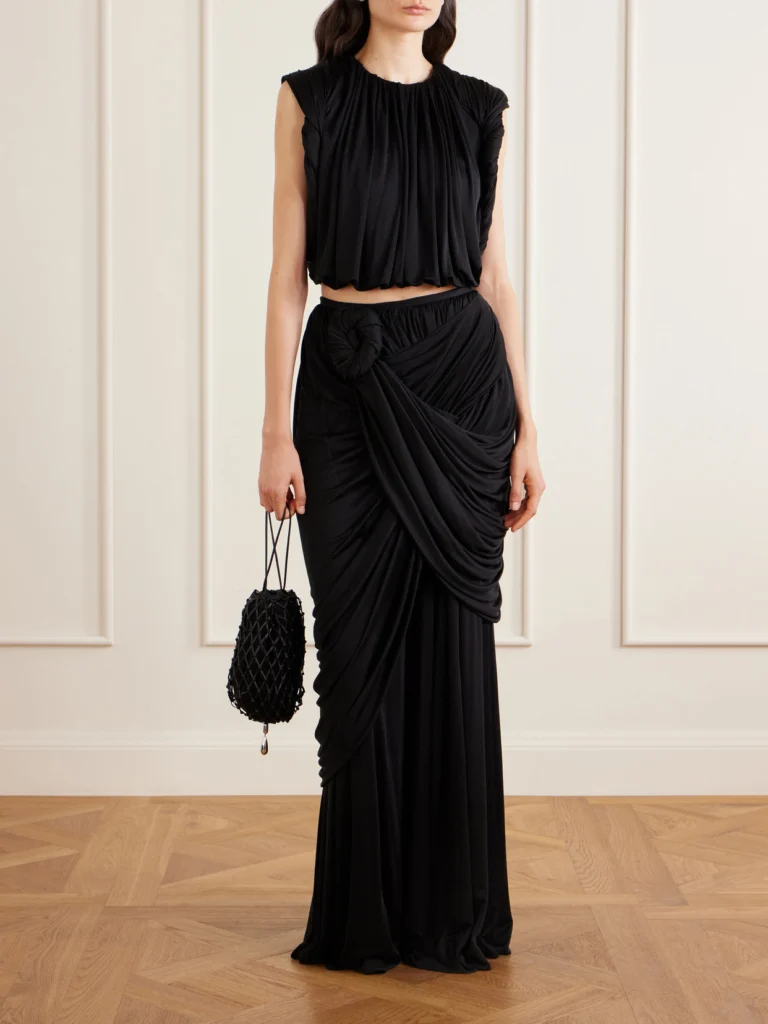 Heirlome Effie Draped Silk-jersey Maxi Skirt