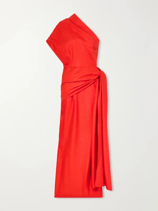 Heirlome Helena One-shoulder Silk-twill Maxi Dress
