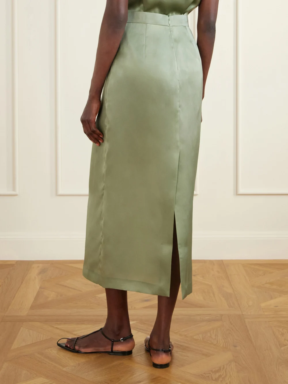 Back view of the Heirlome Irene Silk-organza Maxi Skirt