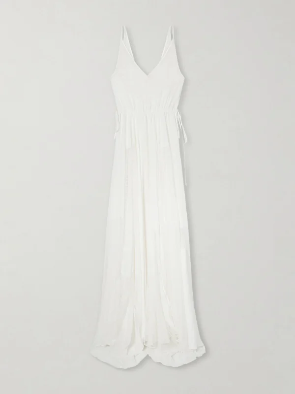 Heirlome Josephine Lace-trimmed Silk-georgette Maxi Dress