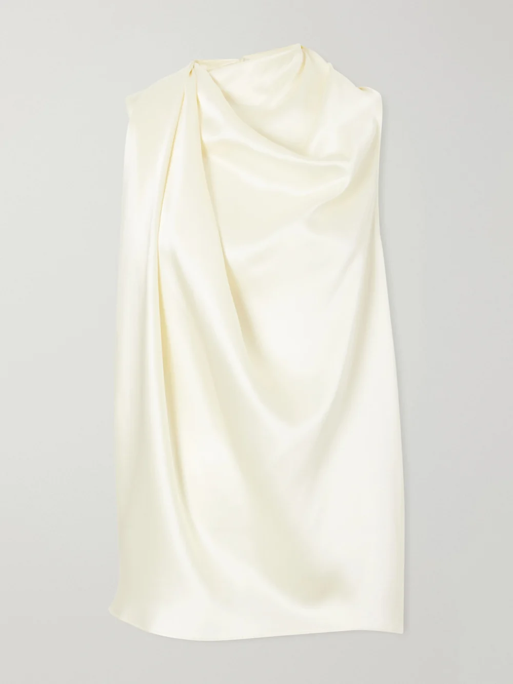Heirlome Kate Draped Silk-satin Top in ivory