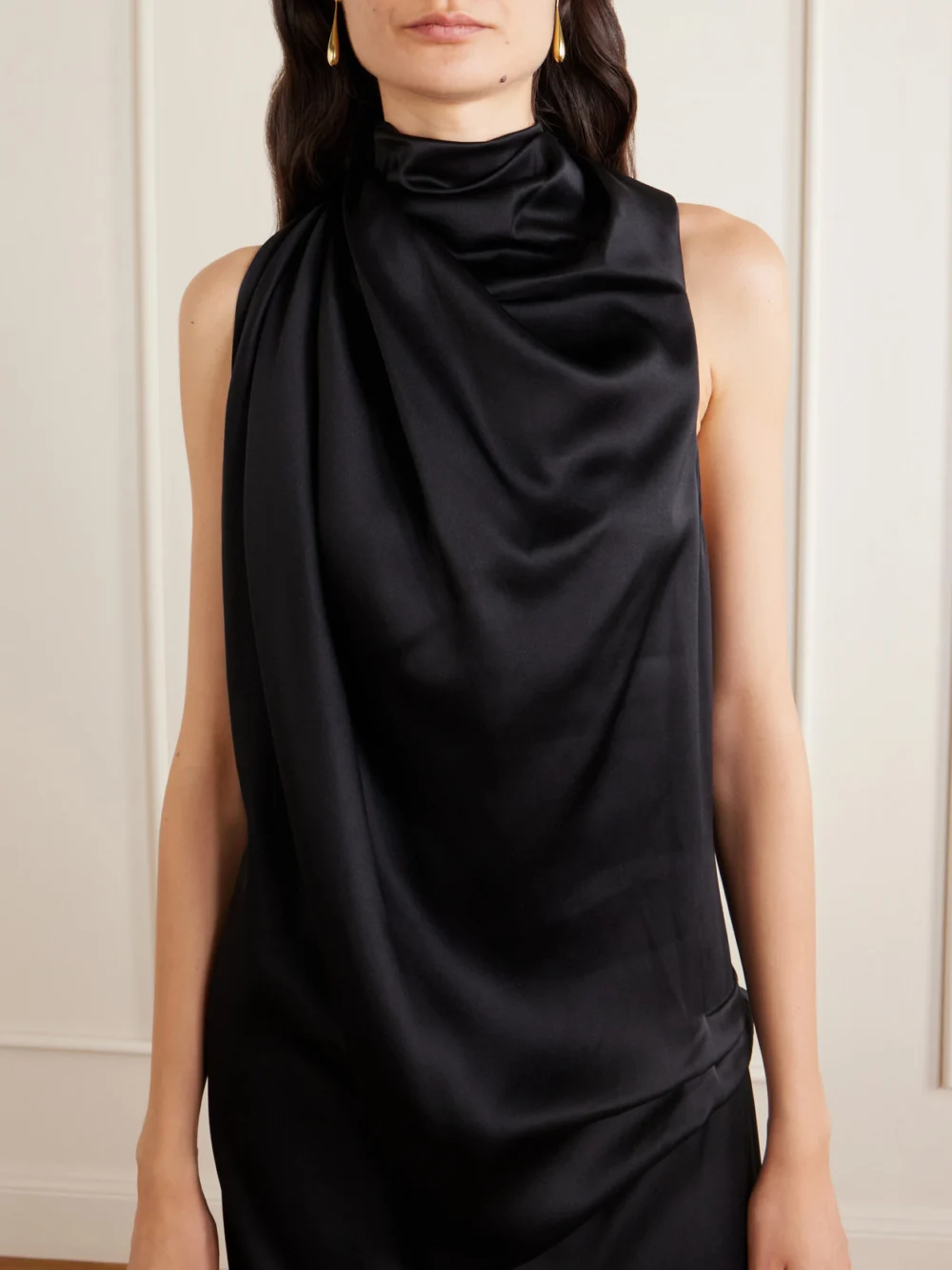 Close-up detail of the Heirlome Kate Silk-satin Dress