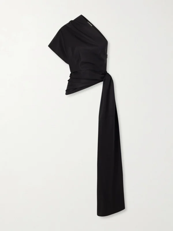 Heirlome Marianne Asymmetric Silk-twill Top
