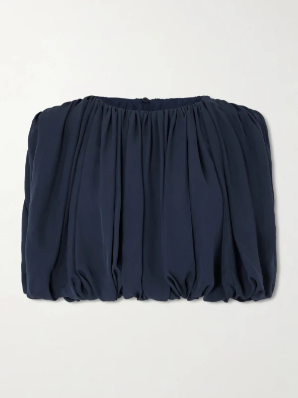 Heirlome Penelope Pleated Silk-crepe Top