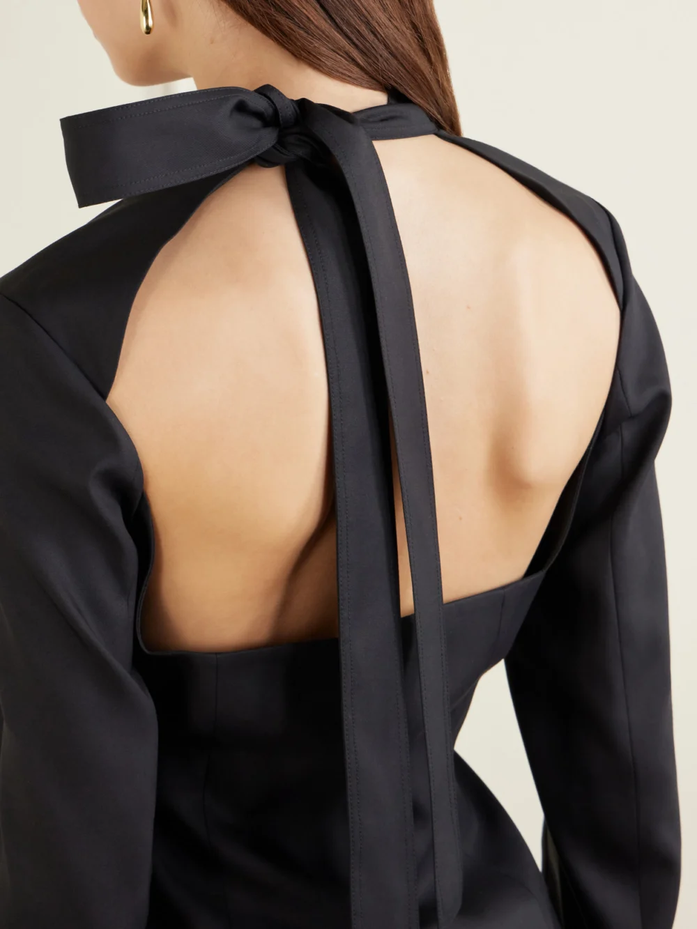 Close-up detail of the Heirlome Yasmin Silk-twill Blouse