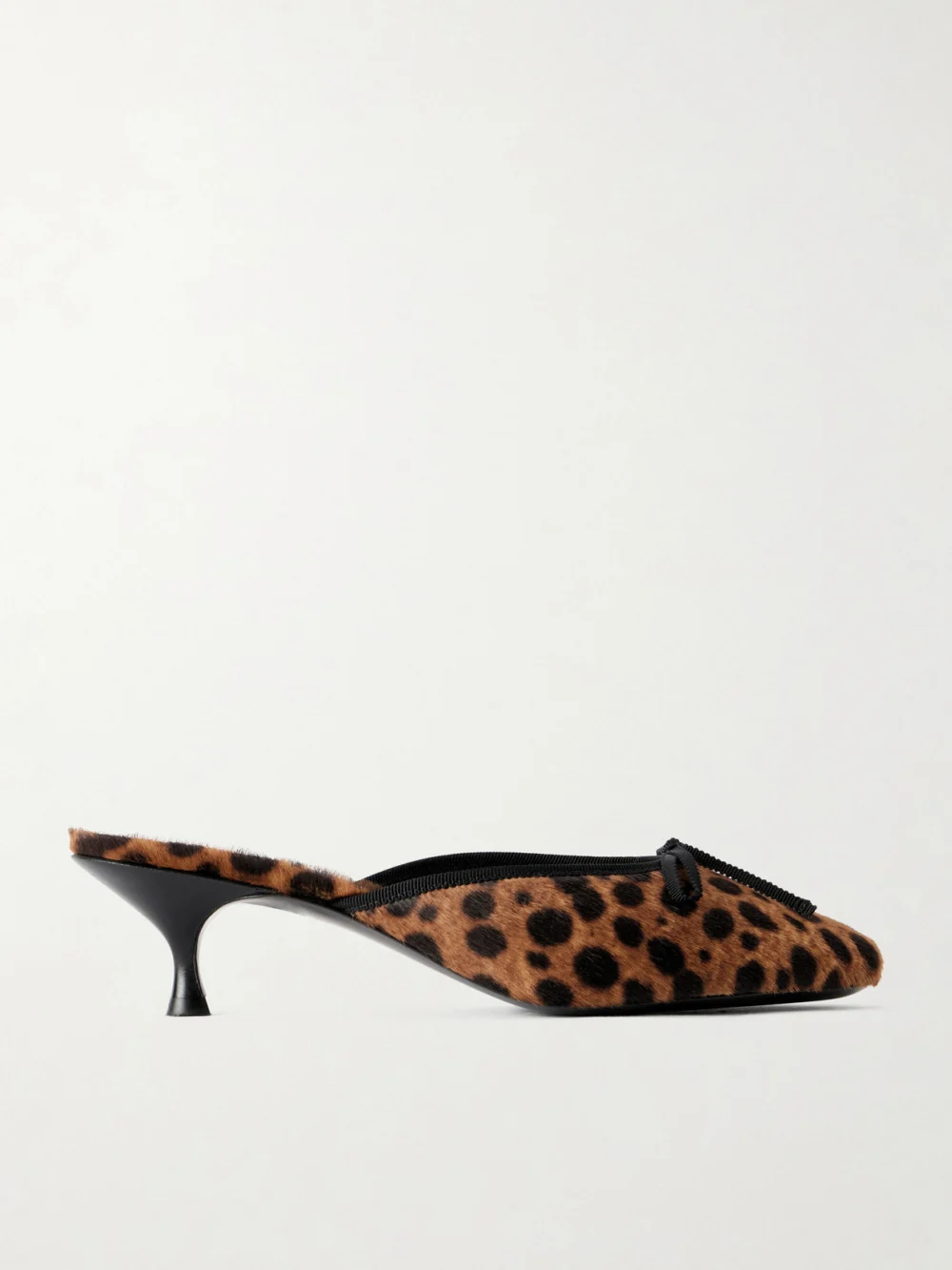 Herbert Levine 24/7 50 Bow-detailed Leopard-print Pony Hair Pumps in leopard print