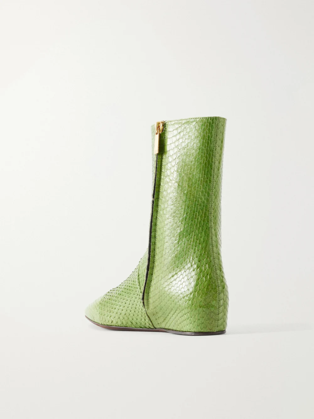 Back view of the Herbert Levine All in All Snake-effect Leather Ankle Boots
