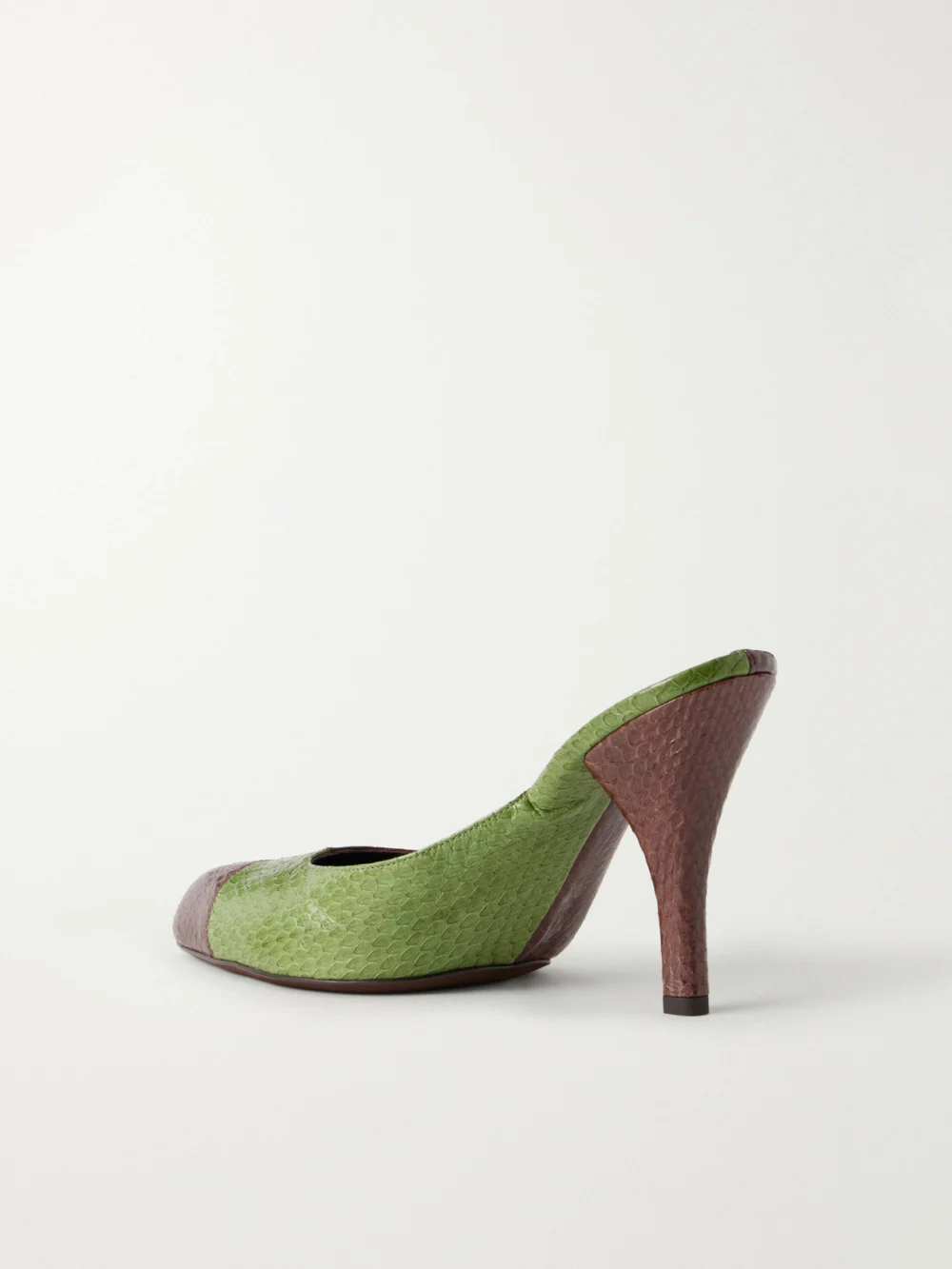 Back view of the Herbert Levine Hidden Ambition 95 Snake Leather Mules