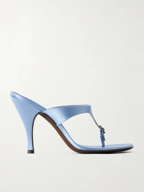 Herbert Levine Kiss and Tell 100 Embellished Satin Thong Sandals