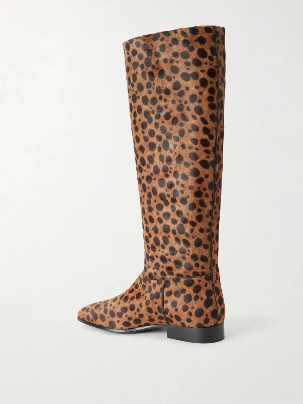 Back view of the Herbert Levine Rein It Animal-print Pony-hair Knee Boots