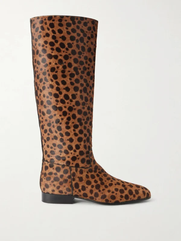 Herbert Levine Rein It Animal-print Pony-hair Knee Boots