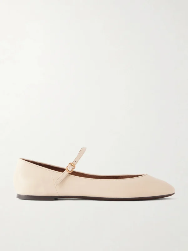 Herbert Levine Rule the Day Textured-leather Ballet Flats