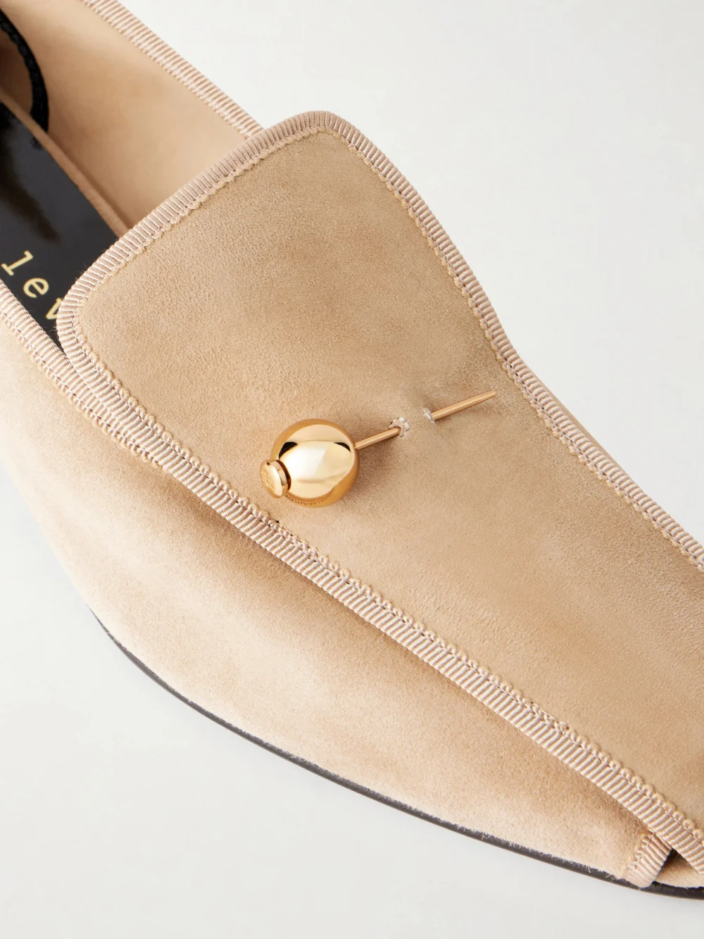 Close-up detail of the Herbert Levine Showtime 30 Suede Loafers
