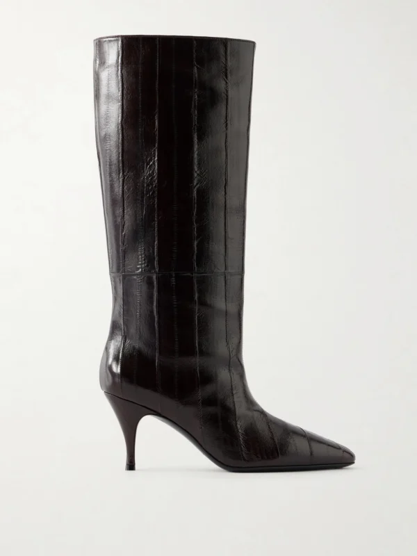 Herbert Levine Silhouette 80 Textured-leather Knee Boots
